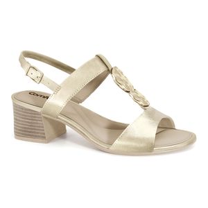 Sandália Salto Médio Dourada Comfortflex 2556407-6
