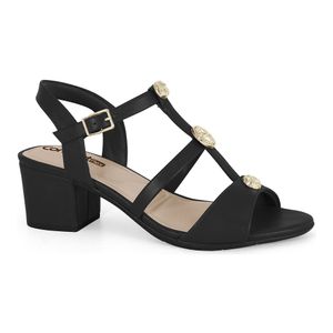 Sandália Salto Bloco Preto Comfortflex 2562403-2