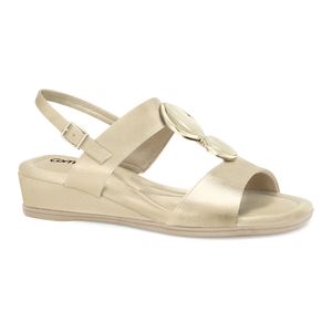 Sandália Anabela Dourada Comfortflex 2570405-6