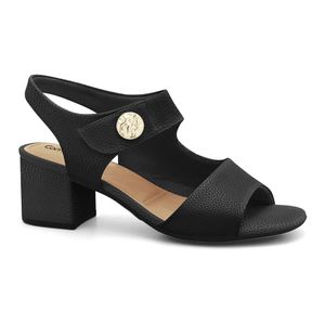 Sandália Salto Médio Preta Comfortflex 2657305-2