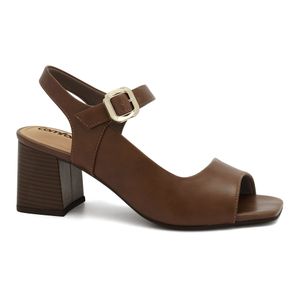 Sandália Salto Bloco Capuccino Comfortflex 2638304-1